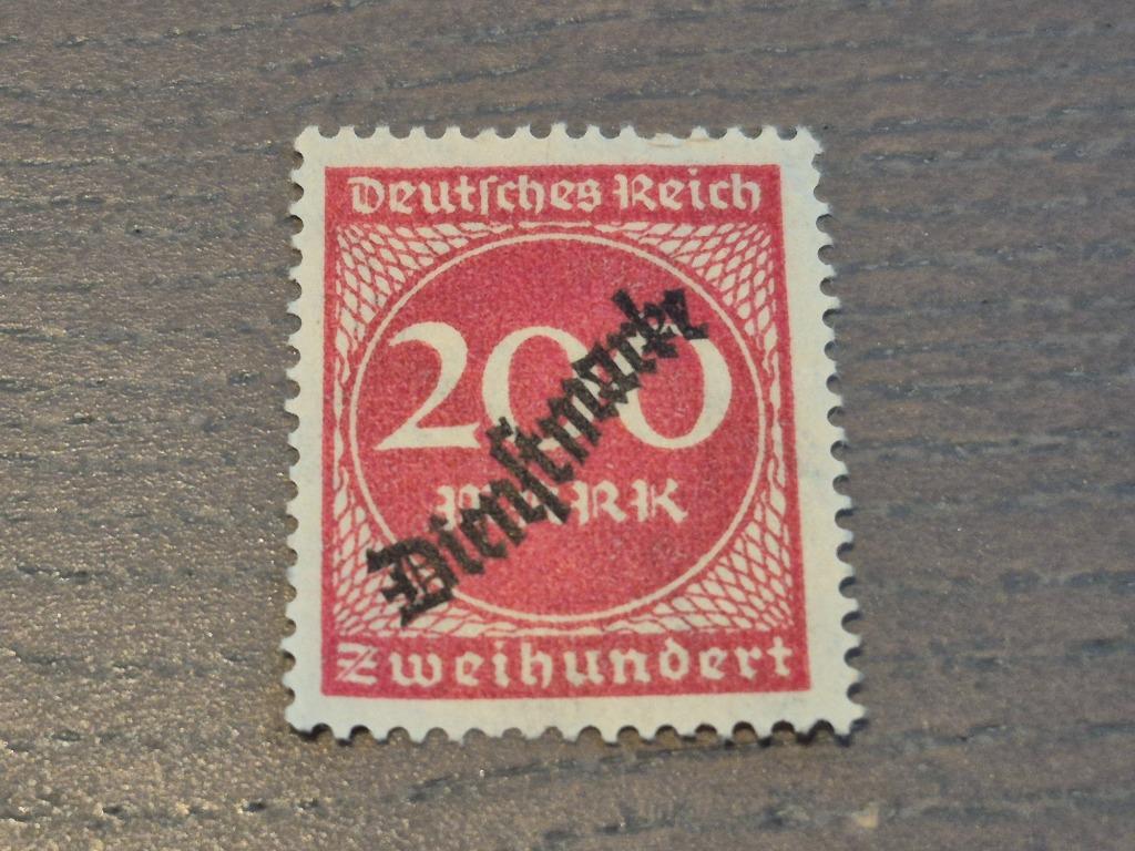 Timbre Deutsches Reich 200 mark Dienstmarke, Enlèvement ou Envoi