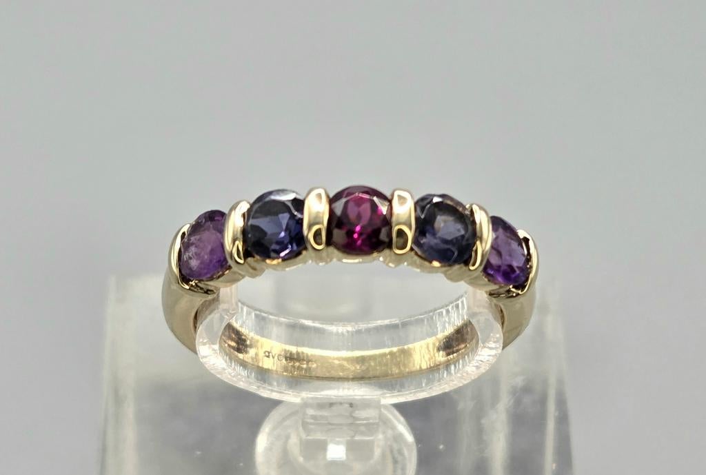 Bague vintage en or avec pierres précieuses. 2026/109., Bijoux, Sacs & Beauté, Bagues, Enlèvement ou Envoi, Autres couleurs, Comme neuf