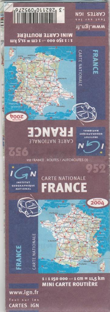 France, carte routière, 2000 à nos jours, Utilisé, Carte géographique, Institut Géographique Nat