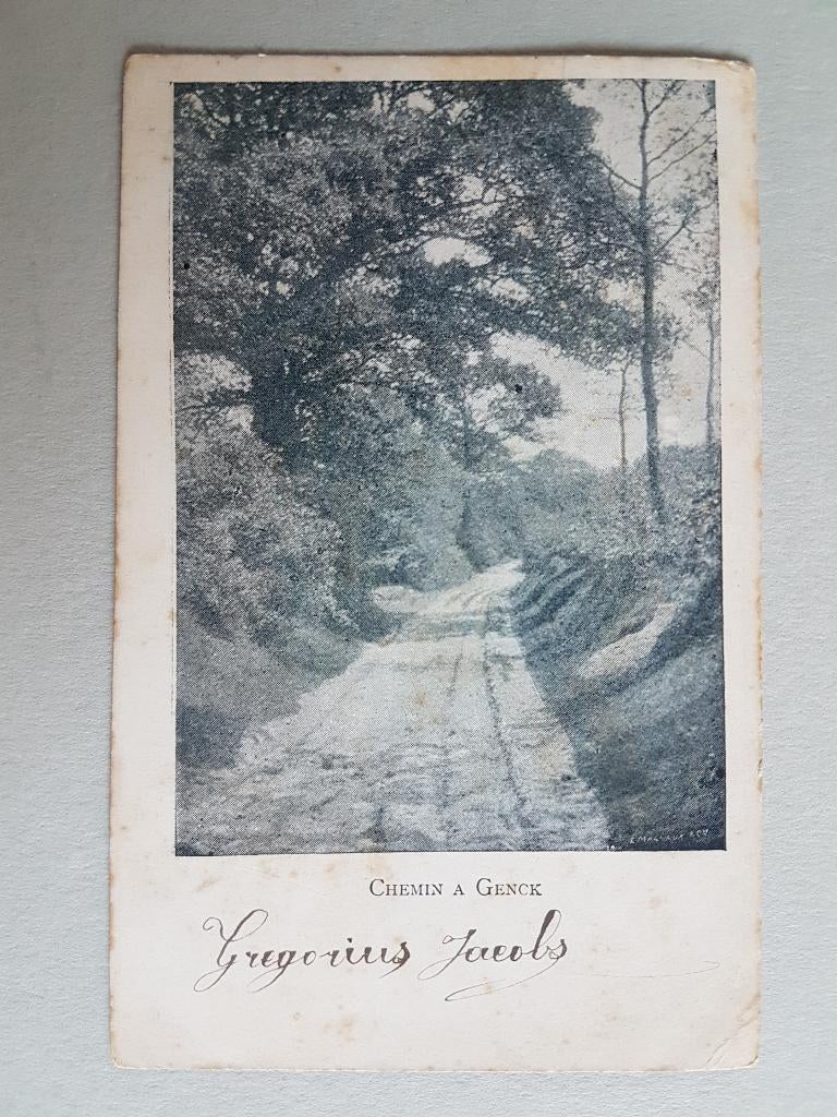 Postkaart Genk Chemin à Genck, Verzamelen, Postkaarten | België, Gelopen, Limburg, Voor 1920, Ophalen of Verzenden
