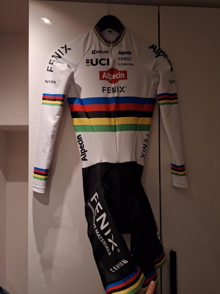 Wereldkampioen snelpak Mathieu van der Poel Alpecin Canyon, Fietsen en Brommers, Ophalen