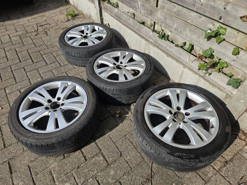 Jantes et pneus Mercedes W204 Bridgestone 225/45/R17 91V, Pneus et Jantes, Véhicule de tourisme, Pneus été, 17 pouces