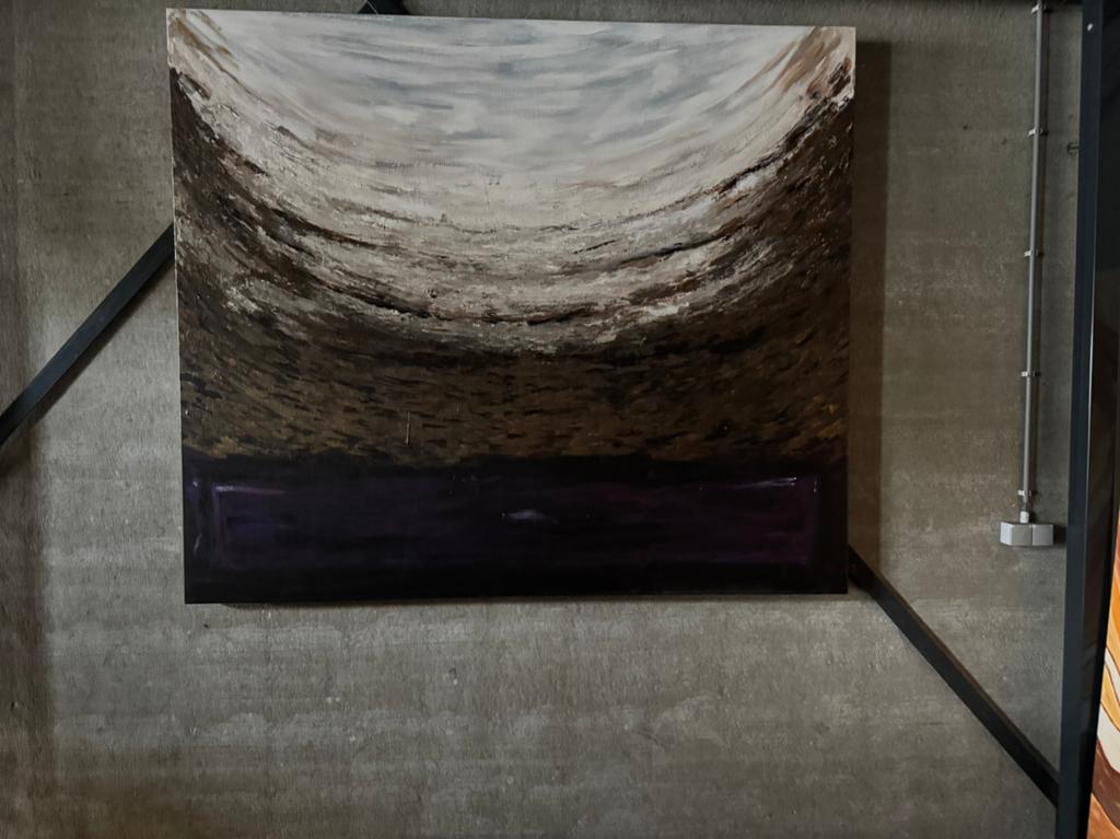 Mooi groot abstracte schilderij echt een eyecatcher, Ophalen