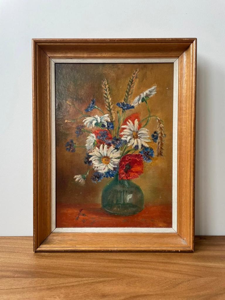 Peinture nature morte bouquet de fleurs, Enlèvement