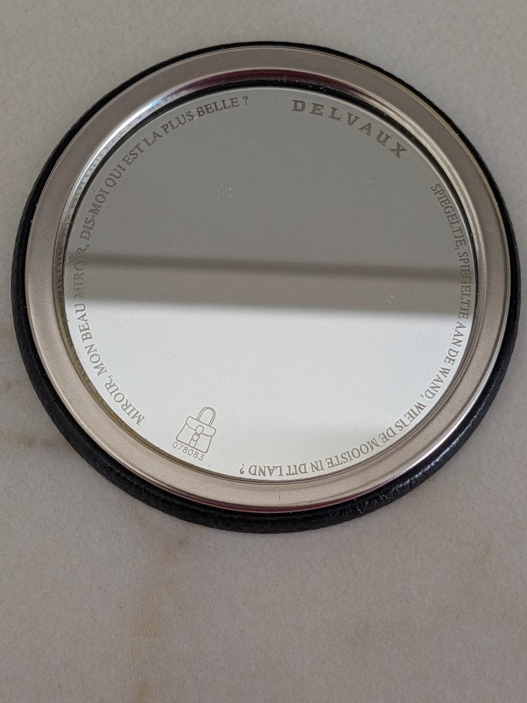Delvaux ( handtassen ) : uniek make - up  spiegeltje, Ophalen of Verzenden, Nieuw, Zwart