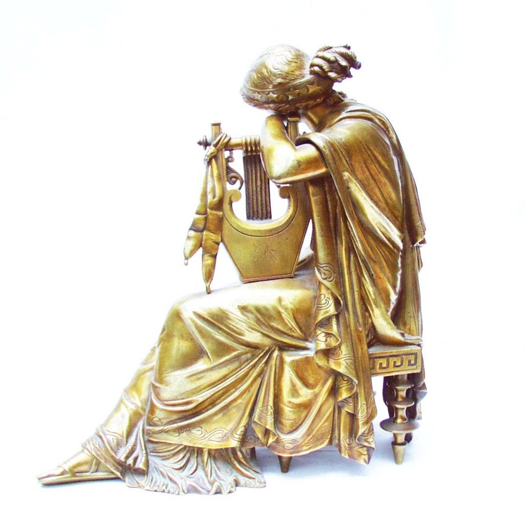 Statue d'horloge ancienne en bronze LAURENT., Enlèvement ou Envoi