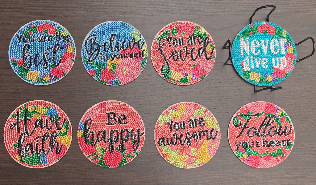 Onderzetters Quotes Diamond Painting, Maison & Meubles, Accessoires pour la Maison | Sous-verres & Sous-plats, Neuf, Multicolore