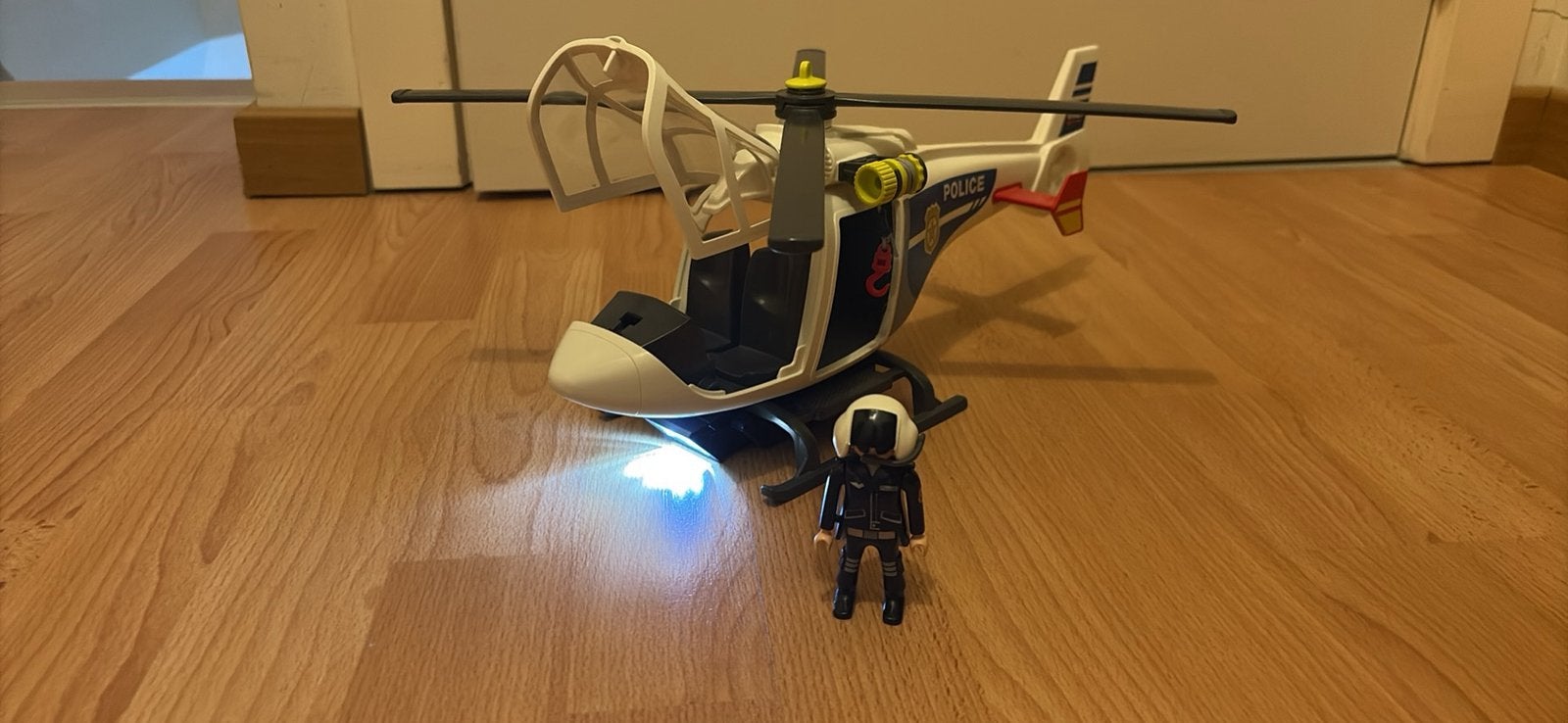Playmobil politie helikopter, Ophalen of Verzenden, Zo goed als nieuw, Complete set, Voertuig