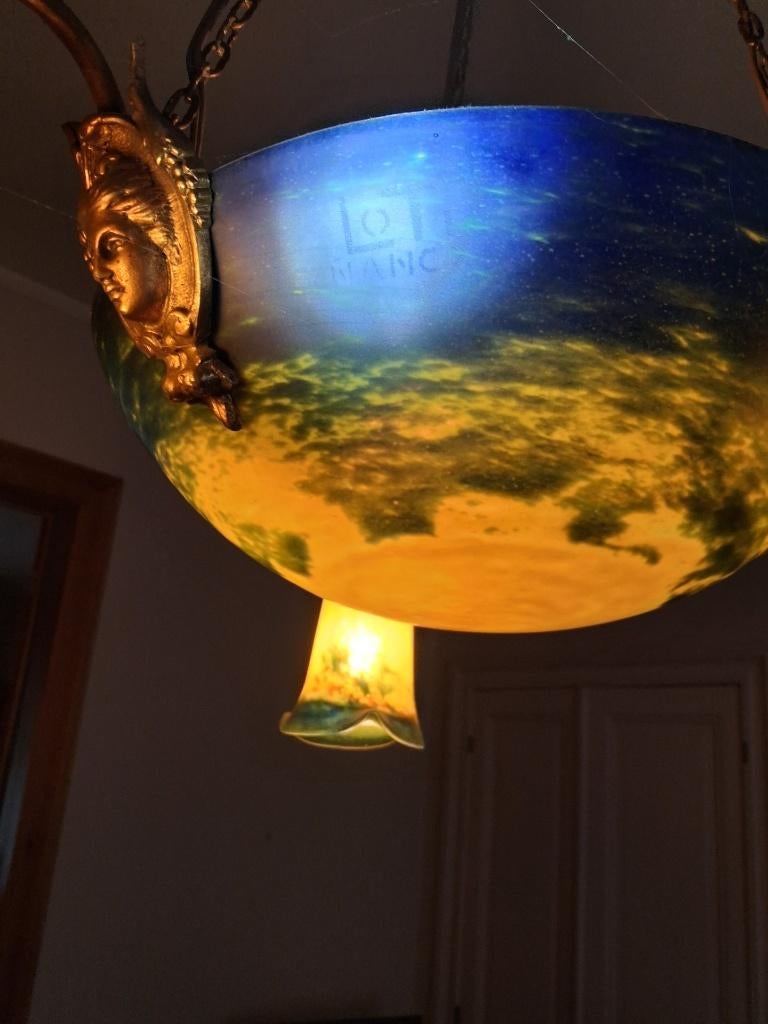 Lustre en pâte de verre, Enlèvement, Utilisé, Verre, Art Déco