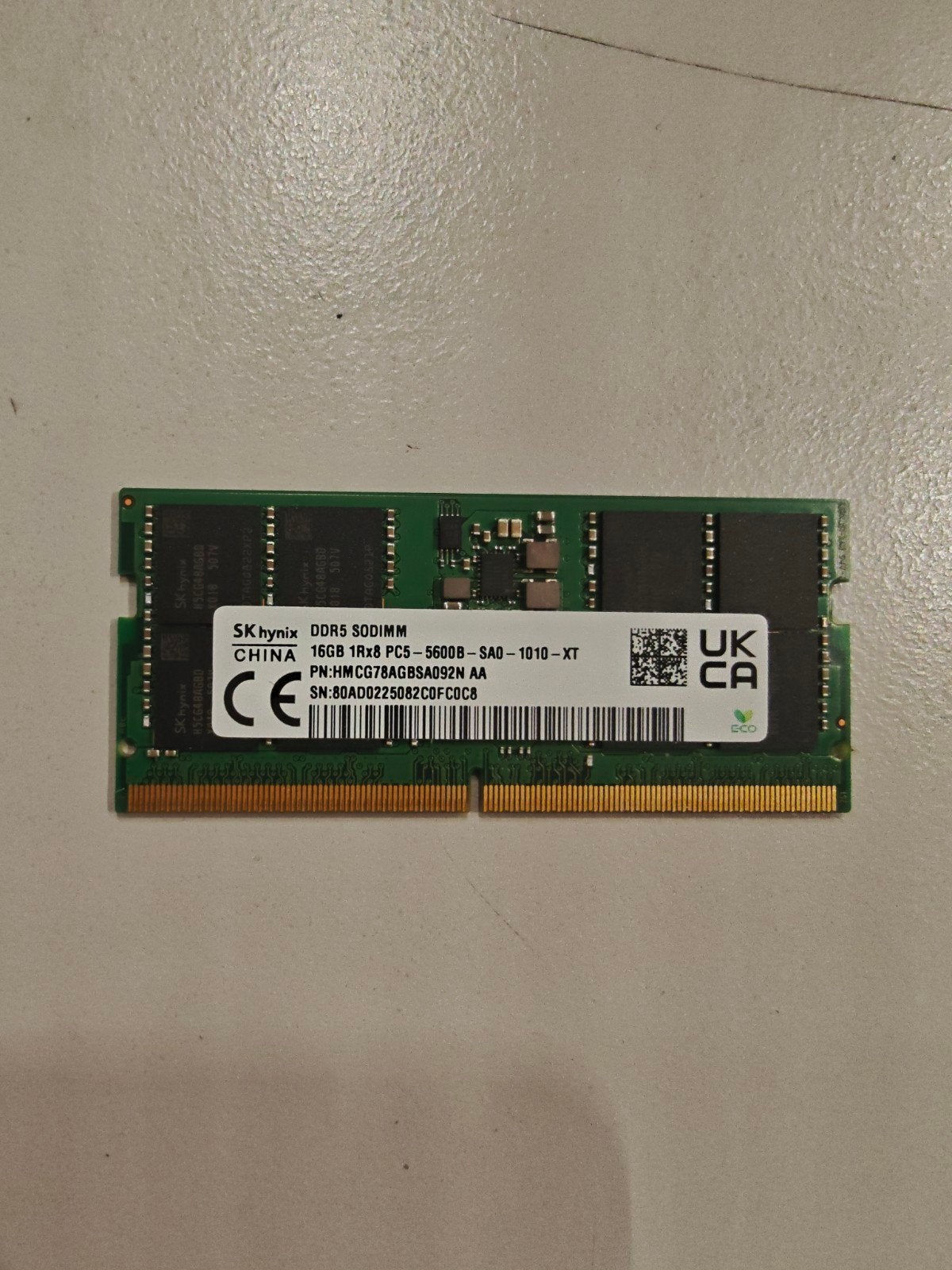16gb DDR5 SODIMM 5600mhz module, Informatique & Logiciels, Comme neuf, DDR5, Envoi, Laptop
