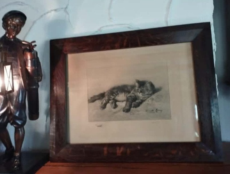 Lithographie d'Henriette Ronner . 55 x 45, Antiquités & Art, Art | Lithographies & Sérigraphies, Enlèvement, Lithographie