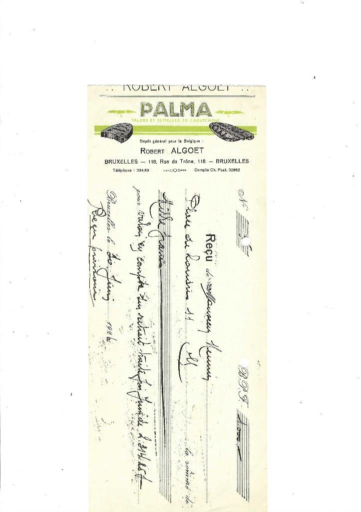 Ancien reçu 1926, Envoi, Utilisé