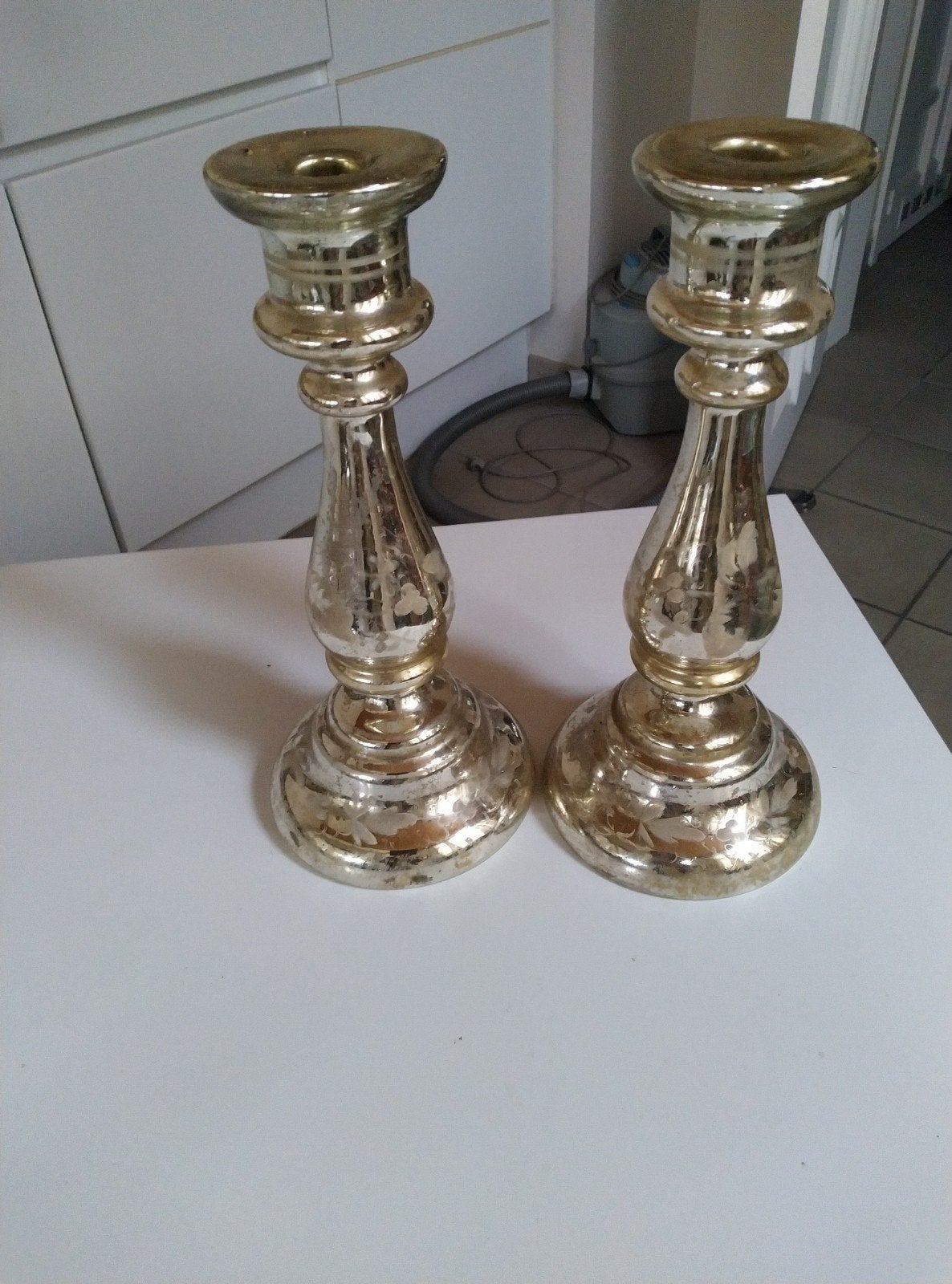 kandelaars argent pauvre, Antiek en Kunst, Ophalen of Verzenden