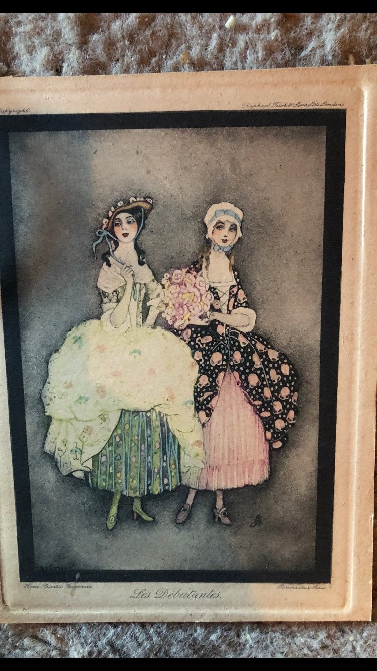 Art Deco-gravure „Les Débutantes” - Jennie Harbour, Antiek en Kunst, Kunst | Etsen en Gravures, Ophalen of Verzenden, Gravure