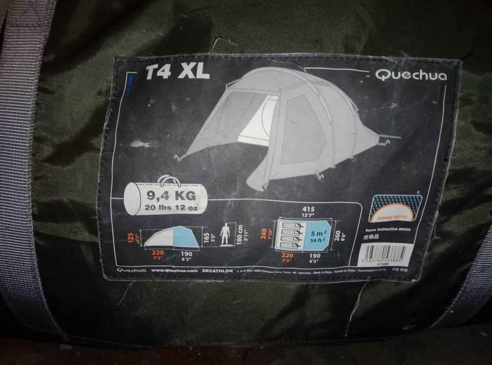 Tente queshua T4 XL, Enlèvement, Comme neuf, Jusqu'à 4