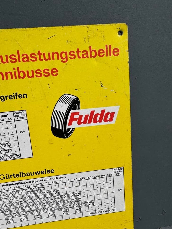 Fulda bandenspanningstabel voor vrachtwagens en bussen