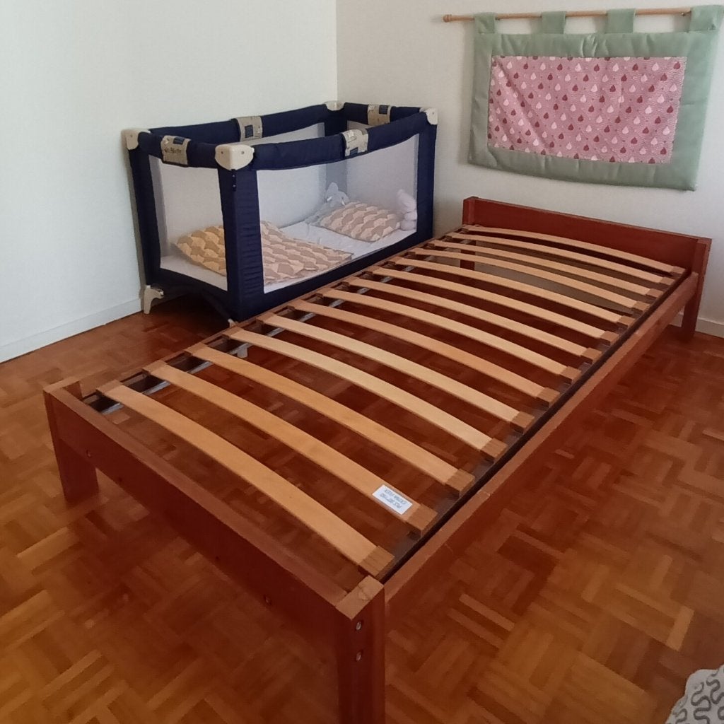 Lit avec sommier, 90 cm, Une personne, Brun, Enlèvement