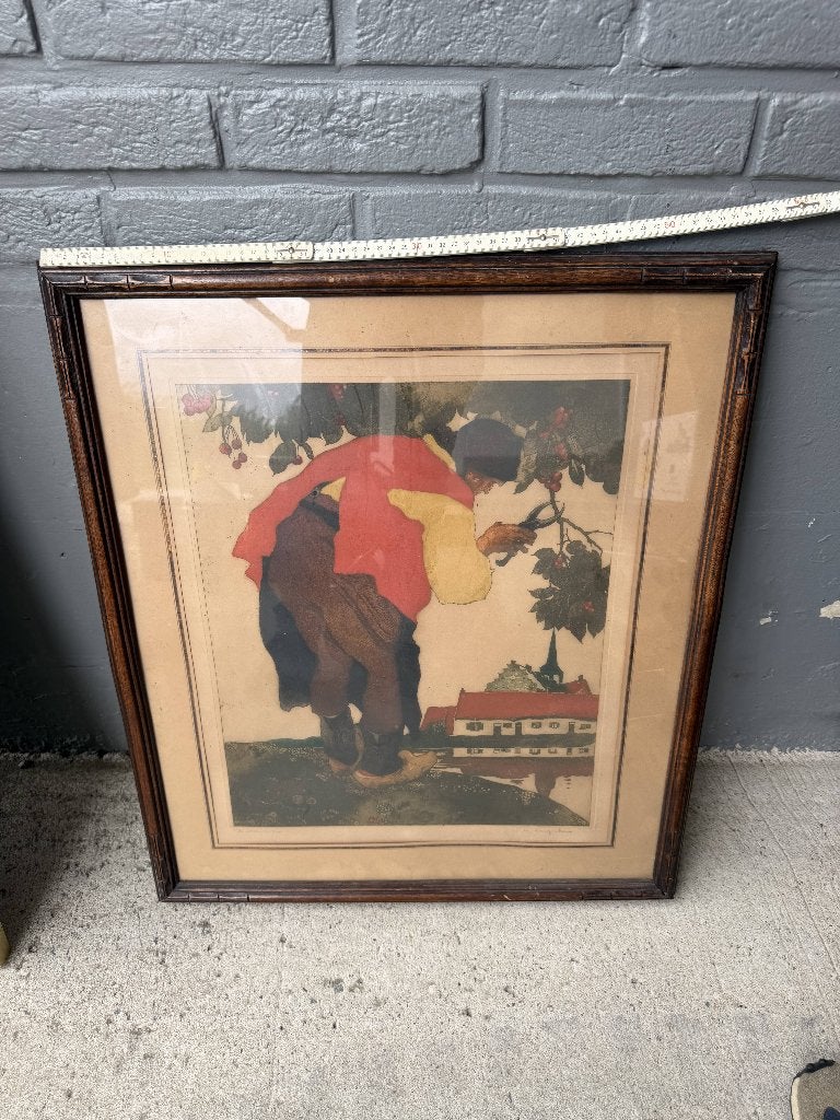 Maurice Langaskens — De kersenboom 1924 — Lithografie 31/150