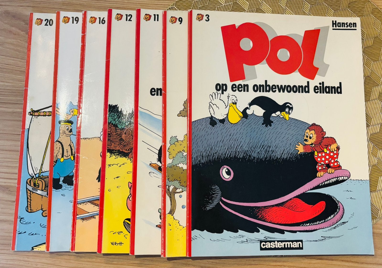 Mooie set van 7 Pol stripboeken, Meerdere stripboeken, Ophalen of Verzenden, Gelezen