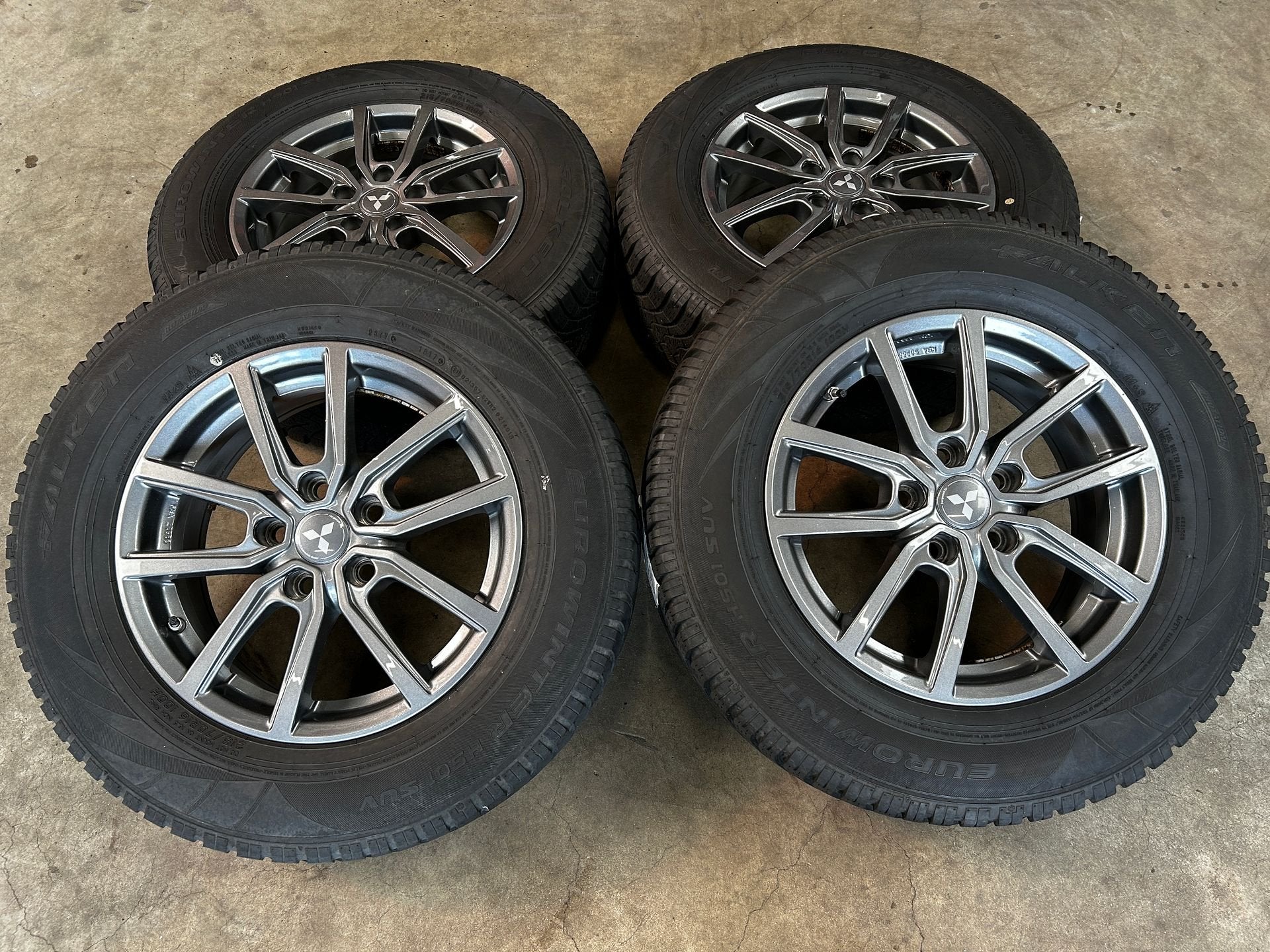 16 inch velgen + winterbanden Mitsubishi ASX | Outlander, -, Banden en Velgen, Gebruikt, 215 mm
