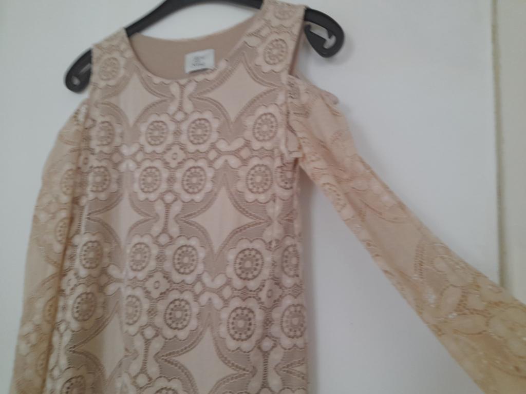 Blouse longues manches trouée aux épaules.T38, Taille 38/40 (M), Terra di Siena, Beige, Comme neuf