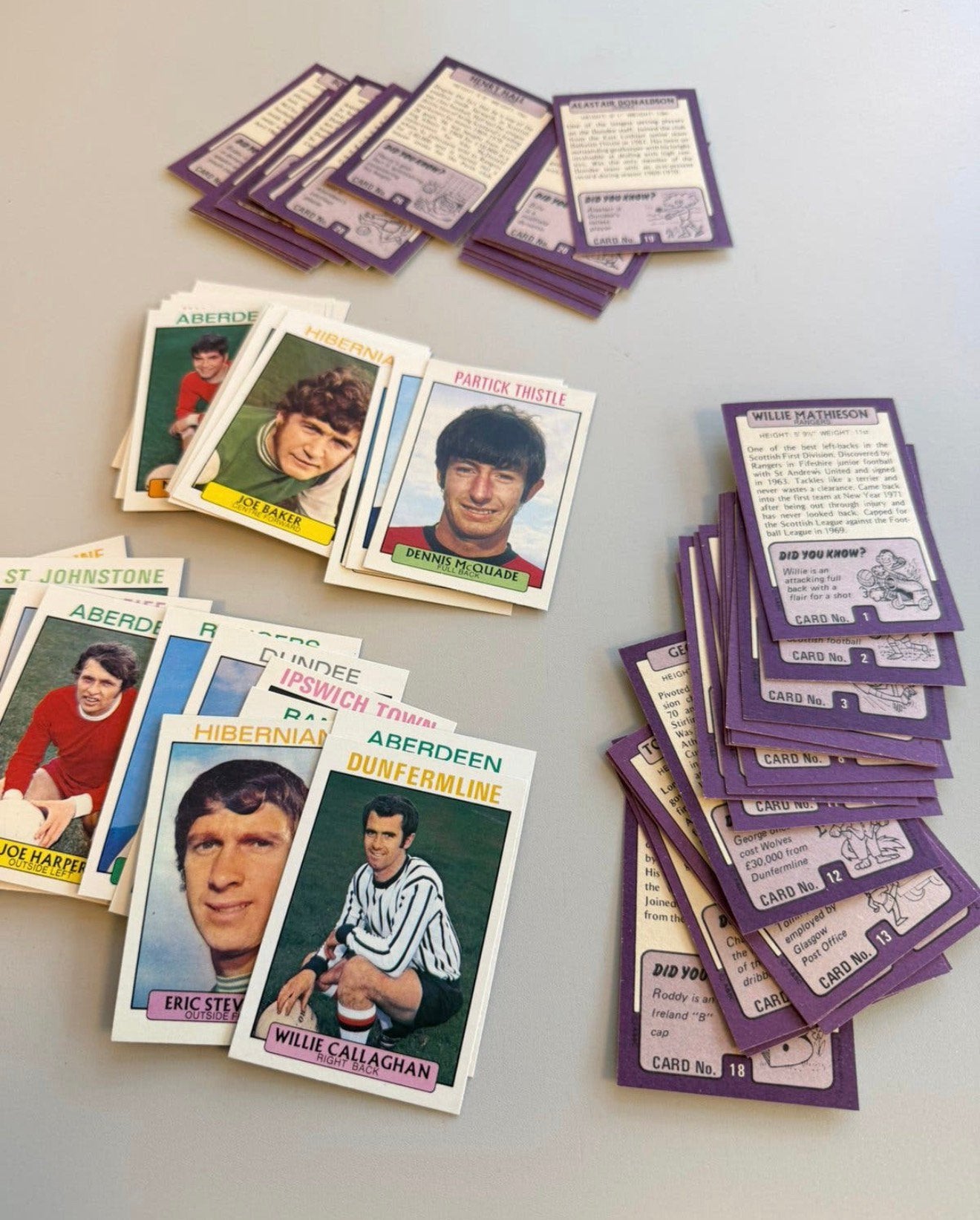 A&BC Gum Scottish Footballers 1970-1971 Set complet 1-73, Enlèvement ou Envoi, Comme neuf, Plusieurs images