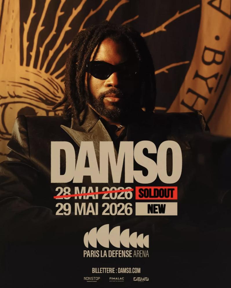 Places de concert DAMSO - Paris les 28 et 29/05/2026, Tickets & Billets