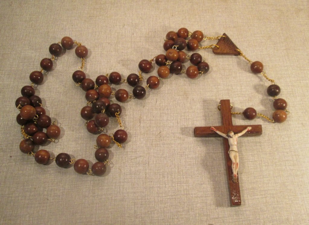 Mooi Grote Oude Rozenkrans met Christus, Antiek en Kunst, Ophalen of Verzenden