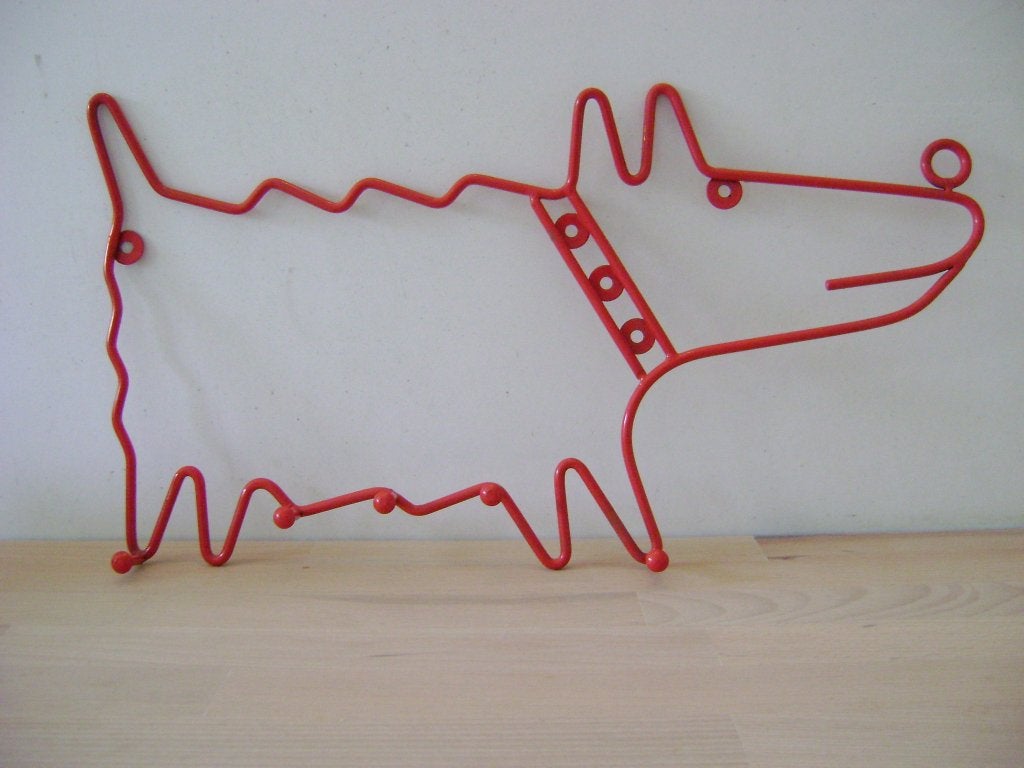 Kapstok hond - Keith Haring design Ikea Jaren 80, Maison & Meubles, Enlèvement ou Envoi, Métal, Portemanteau mural, Moins de 100 cm