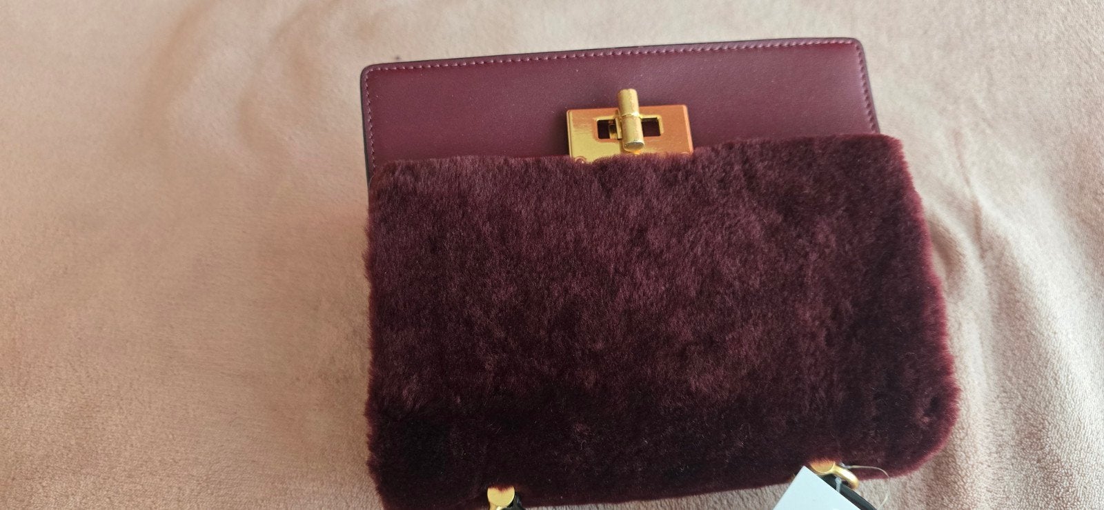 Cow leather, sheep fur handbag, crossbody bag, Ophalen of Verzenden