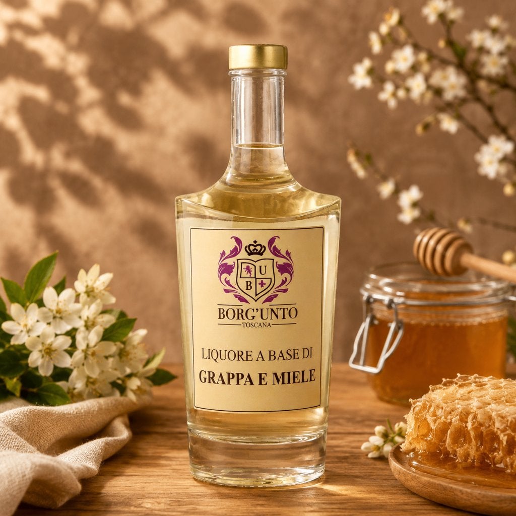 Borgunto Italiaanse handgemaakte honinggrappa (500 ml), Diversen, Levensmiddelen, Ophalen of Verzenden