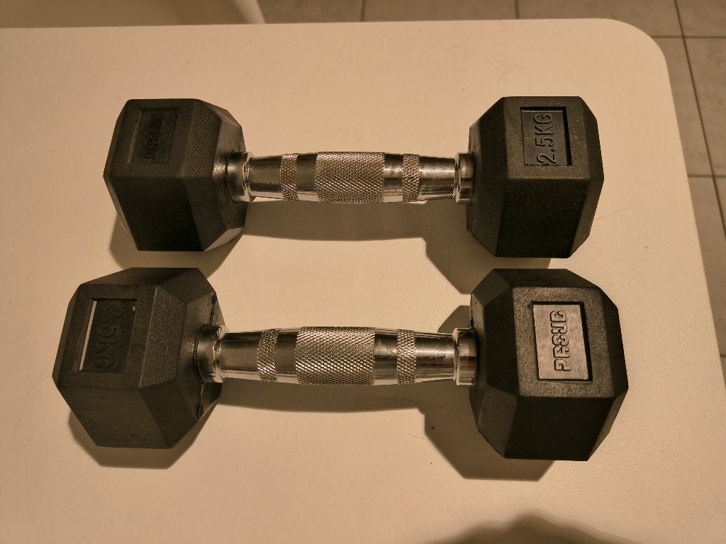 Hexagon dumbbells 2,5 kg PROUD, Sport en Fitness, Fitnessmaterialen, Ophalen, Zo goed als nieuw, Dumbbell