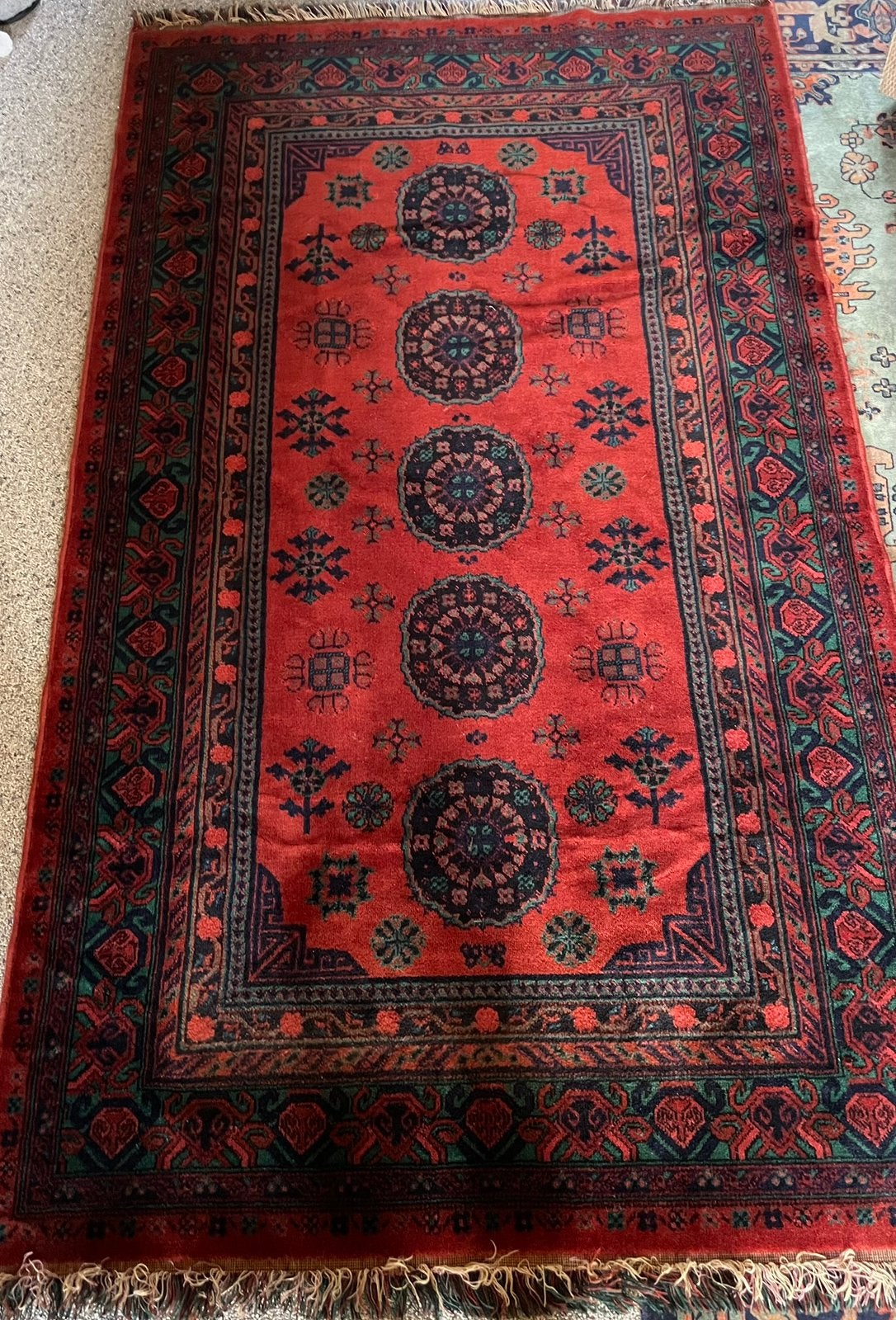 Vintage vloerkleed zuiver scheerwol 2,5 m x 1,43m, Antiquités & Art, Tapis & Textile, Enlèvement ou Envoi