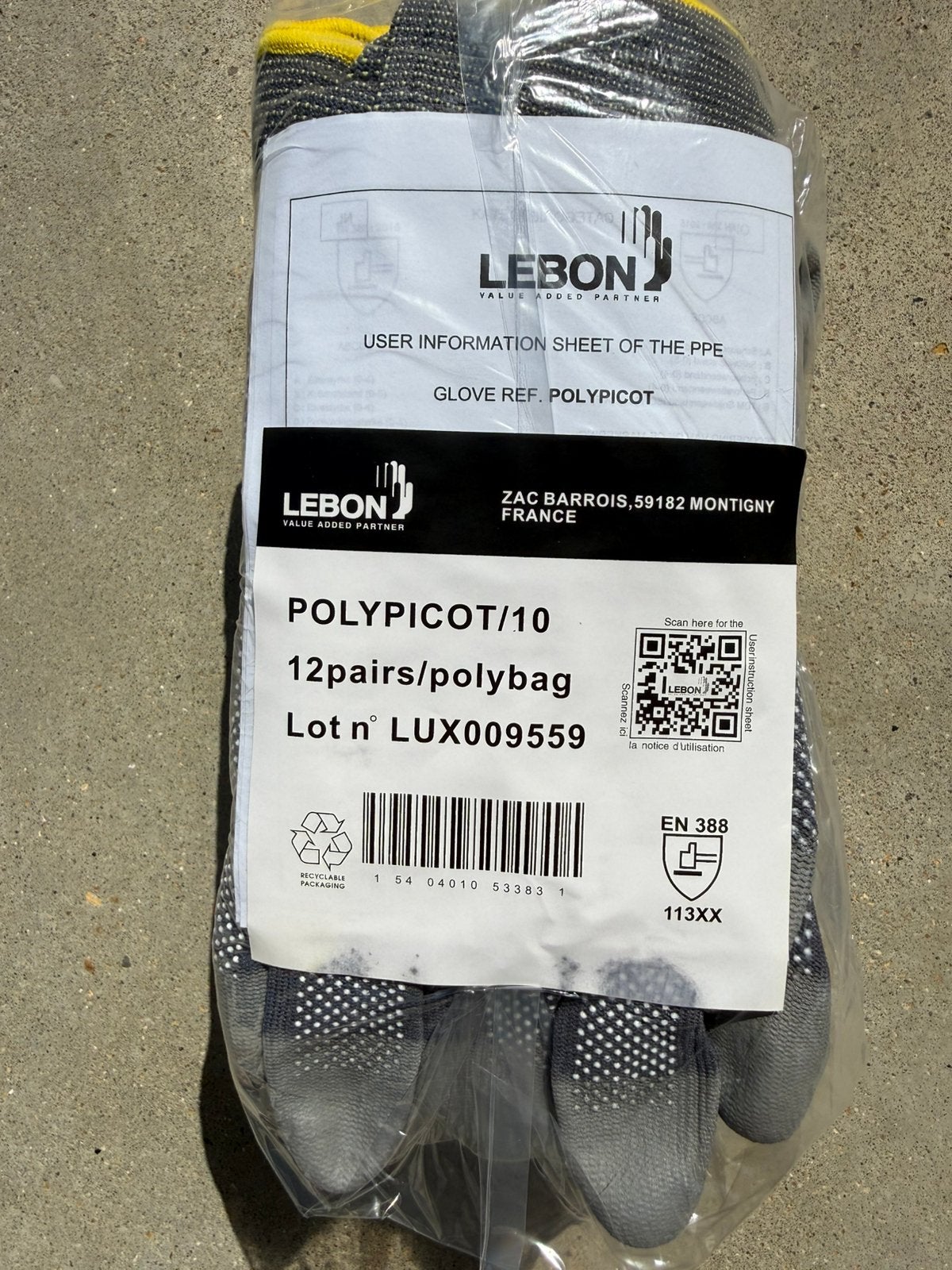 LEBON POLYPICOT Werkhandschoenen Maat 10 (12 Paar), Tuin en Terras, Ophalen, Zo goed als nieuw