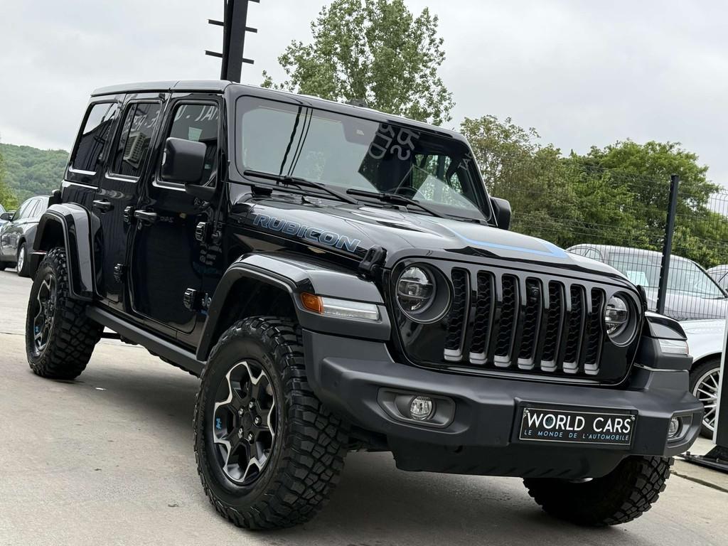Jeep Wrangler PHEV 2.0 Turbo 4xe Rubicon - CAMERA - NAVIGATI, Auto's, Automaat, 4 cilinders, Zwart, Leder