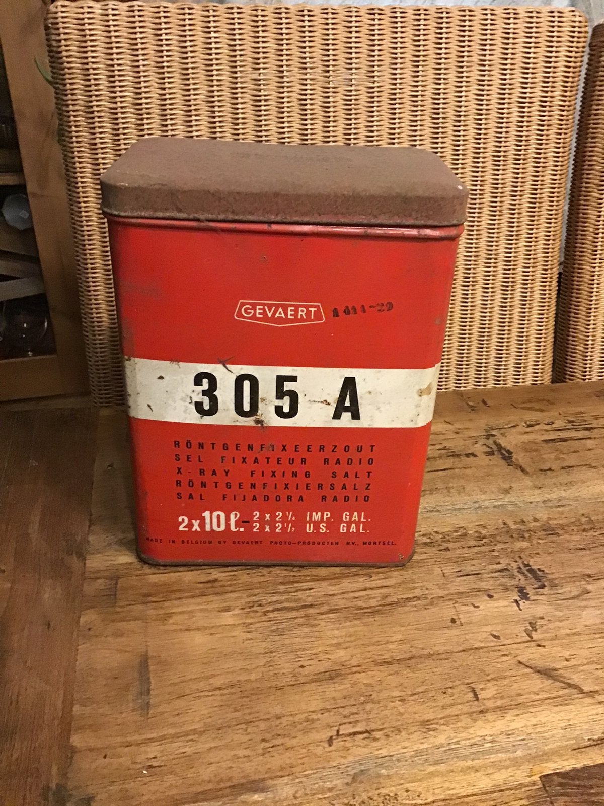 Vintage blikken doos Gevaert, Ophalen of Verzenden, Gebruikt