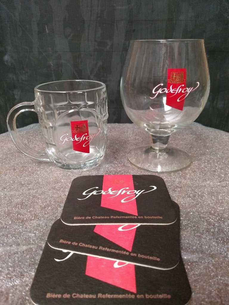 Godefroy - uit periode Moortgat - 2 glazen, Ophalen of Verzenden, Nieuw, Glas of Glazen, Duvel