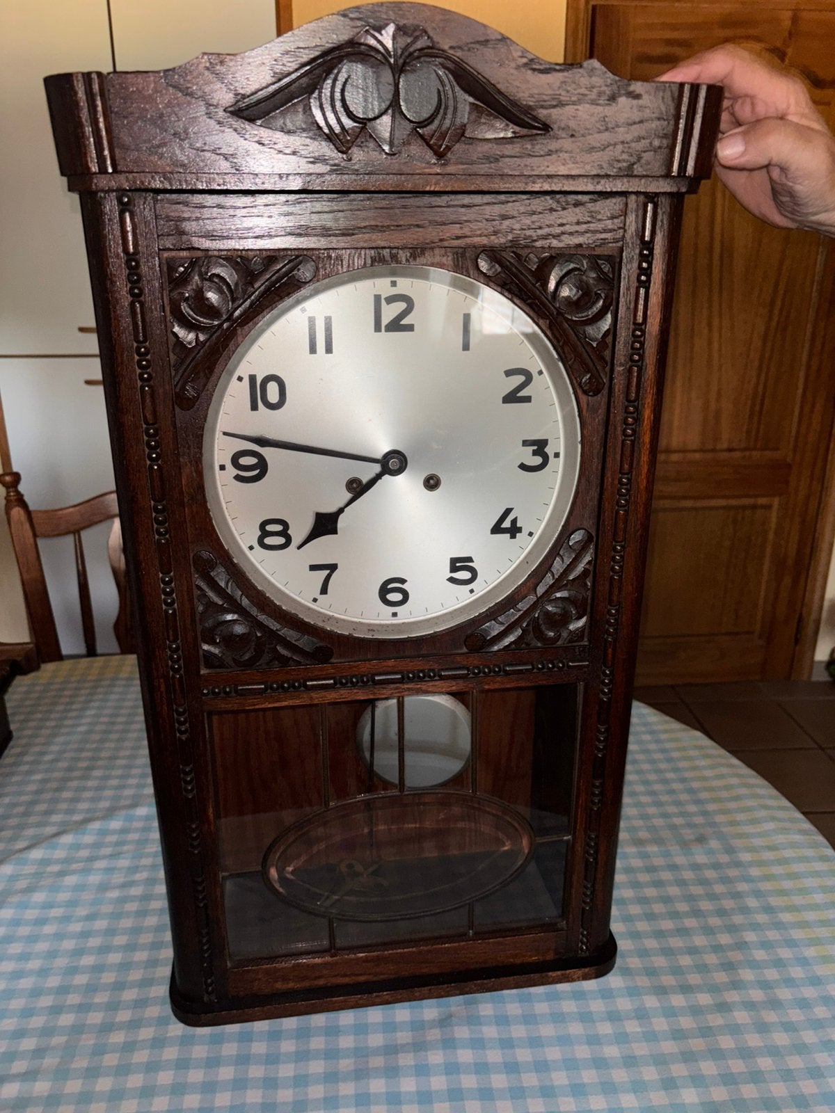 Antieke/ vintage wantklok met slinger - in zeer nette staat, Antiek en Kunst, Antiek | Klokken, Ophalen