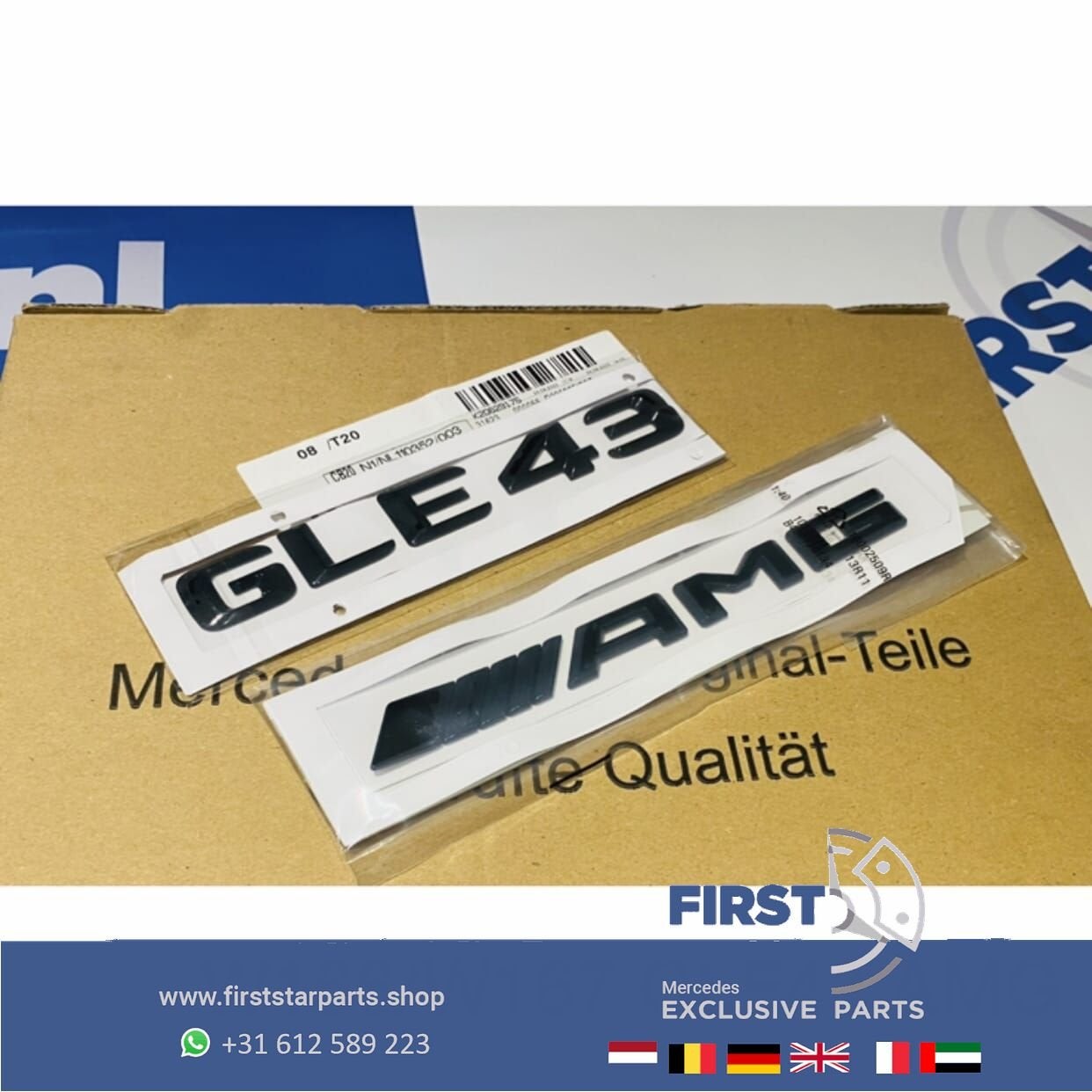 X253 C253 GLC43 AMG LOGO SET ZWART EMBLEMEN SET Mercedes GLC, Gebruikt, -, Ophalen of Verzenden, -