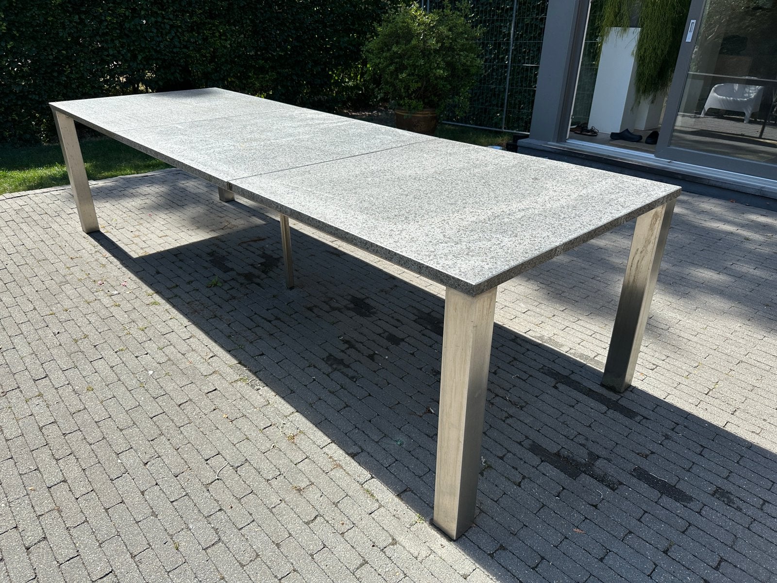 Terrastafel inox/graniet 300x100, Tuin en Terras, Ophalen, Zo goed als nieuw