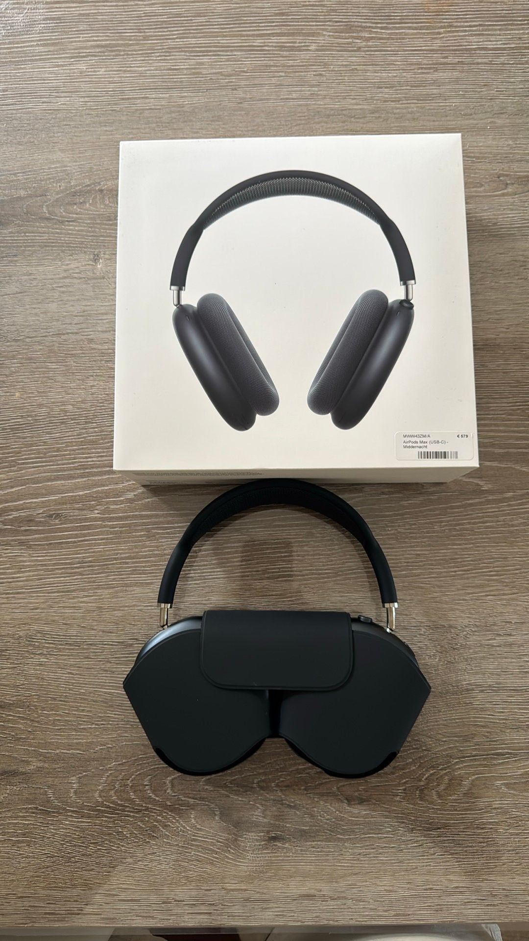 Airpods Max (USB-C) middernacht, Audio, Tv en Foto, Hoofdtelefoons, Ophalen, Zo goed als nieuw