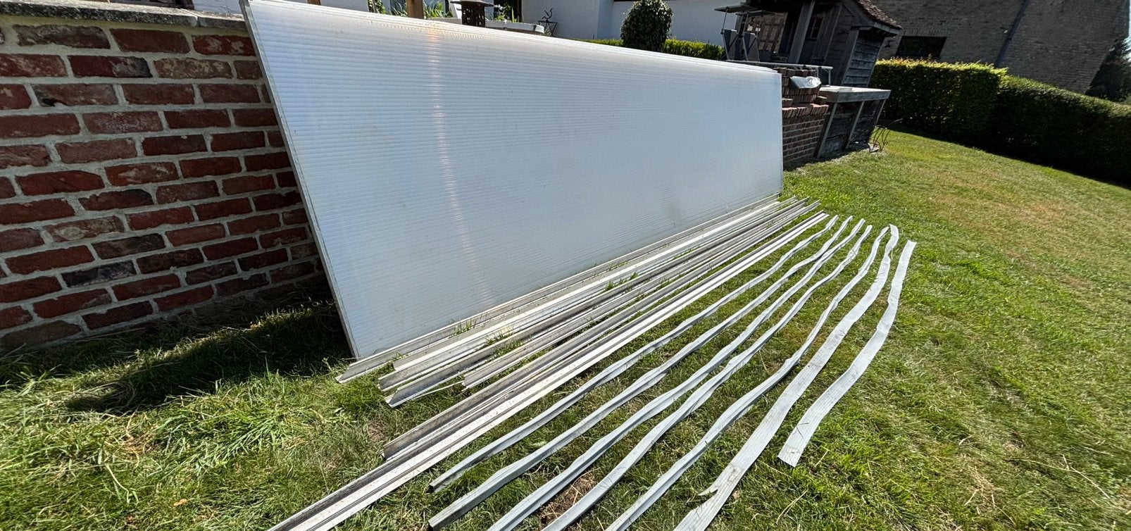 Polycarbonaat platen en ALU profielen voor afdak, Ophalen, Zo goed als nieuw, 20 tot 50 mm