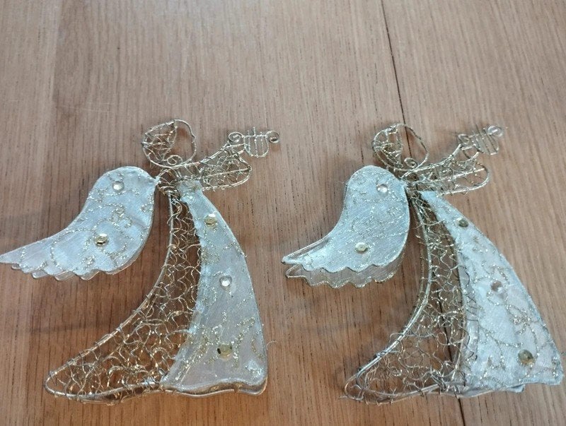 Lot de 2 décorations anges dorés . En métal fin, Enlèvement, Neuf