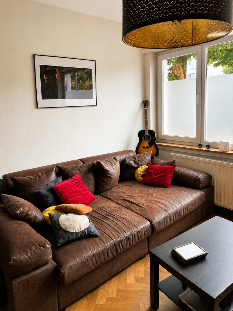 Big Sofa Fatguy – microvezel vintage bruin – XL loungebank, Huis en Inrichting, Zetels | Zetels, Ophalen, 250 tot 300 cm, Gebruikt