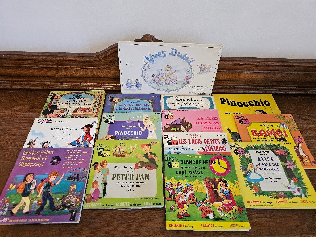Lot de livres-disques vinyles vintage, Autres formats, Enlèvement, Utilisé, Enfants et Jeunesse