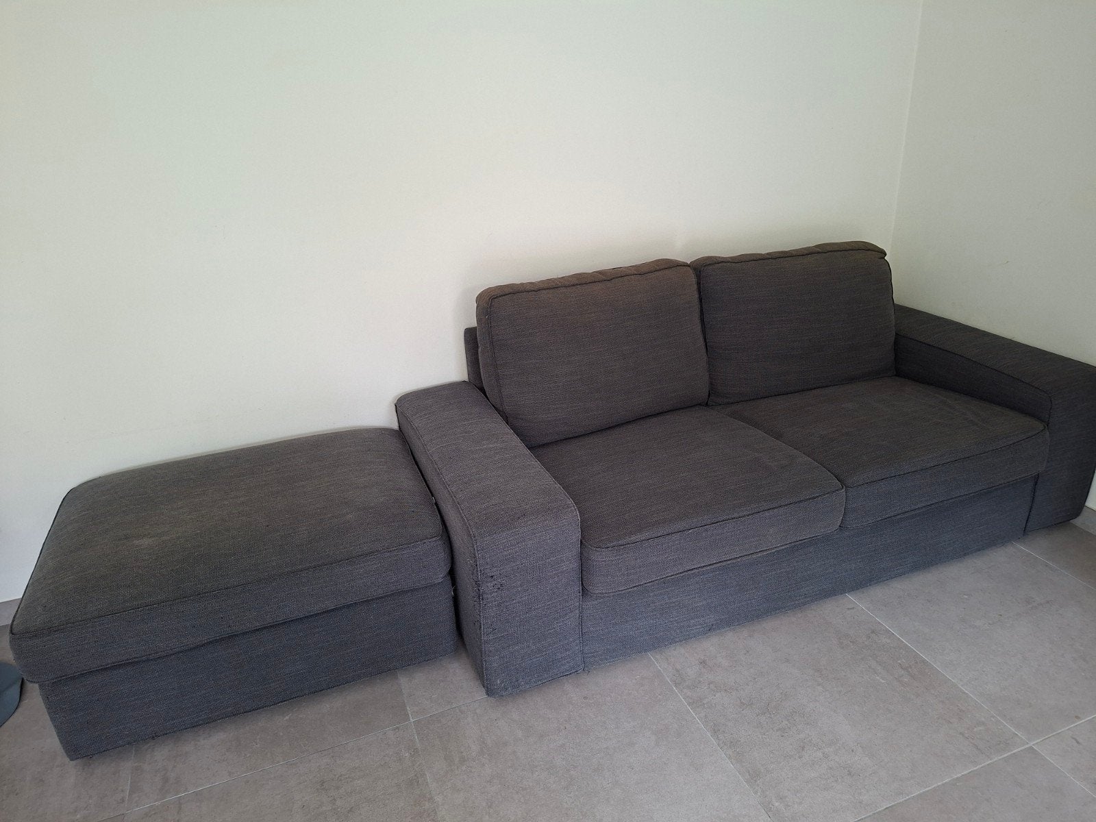 zetel kivik + poef (50euro), Ophalen, Gebruikt, 150 tot 200 cm, Driepersoons