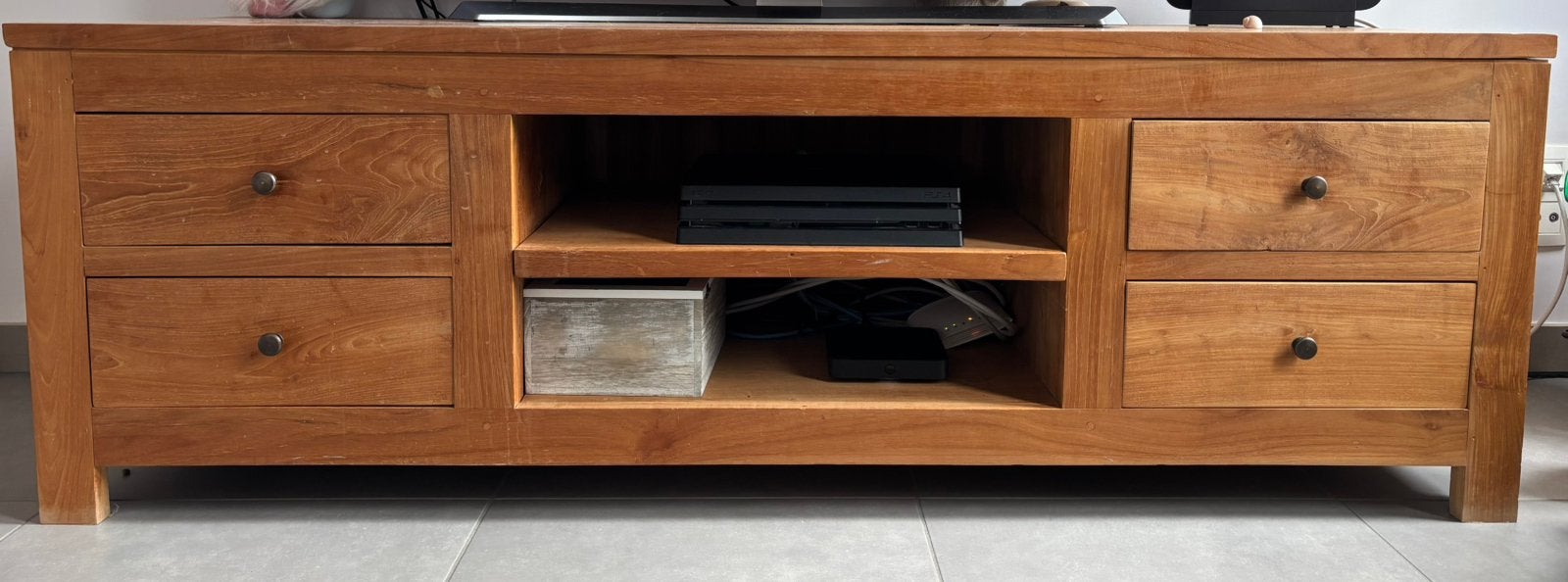 Teak tv meubel, Ophalen, Zo goed als nieuw