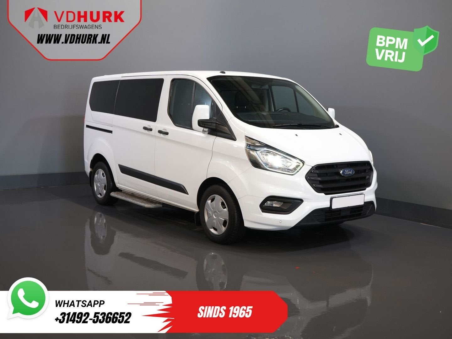 Ford Transit Custom Tourneo 2.0 TDCI €26.265,- incl. BTW/BPM, Parkeersensor, Wit, Bedrijf, Ford