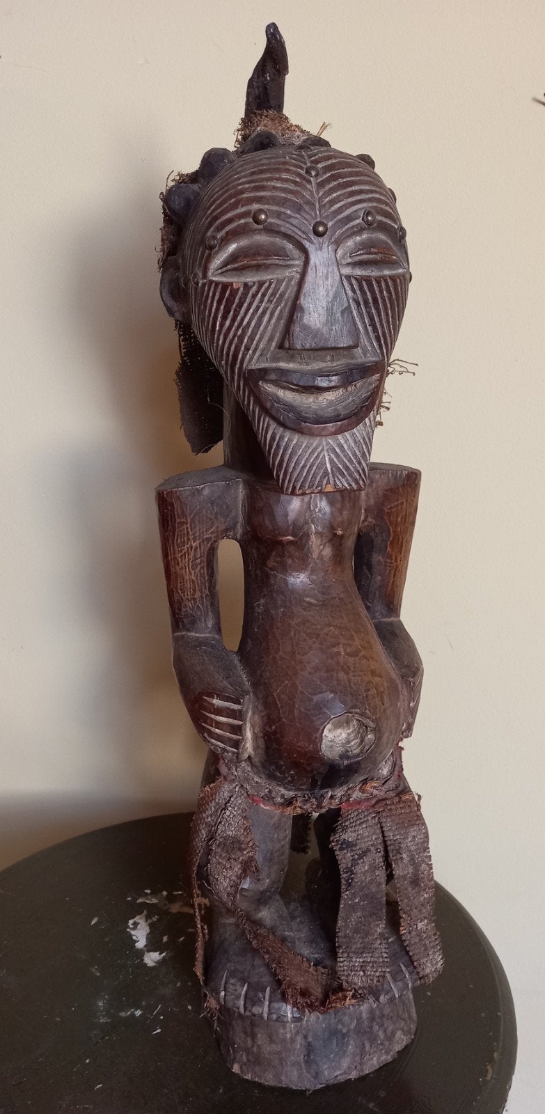 Afrikaans KIFWEBE beeld met hoorn, Antiek en Kunst, Ophalen, Beeld