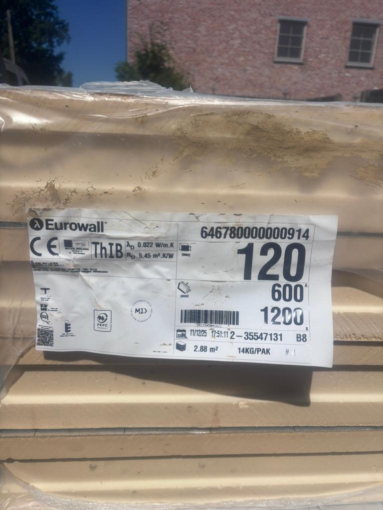 Recticel Eurowall 120mm, Doe-het-zelf en Bouw, Isolatie en Afdichting, Ophalen, Zo goed als nieuw